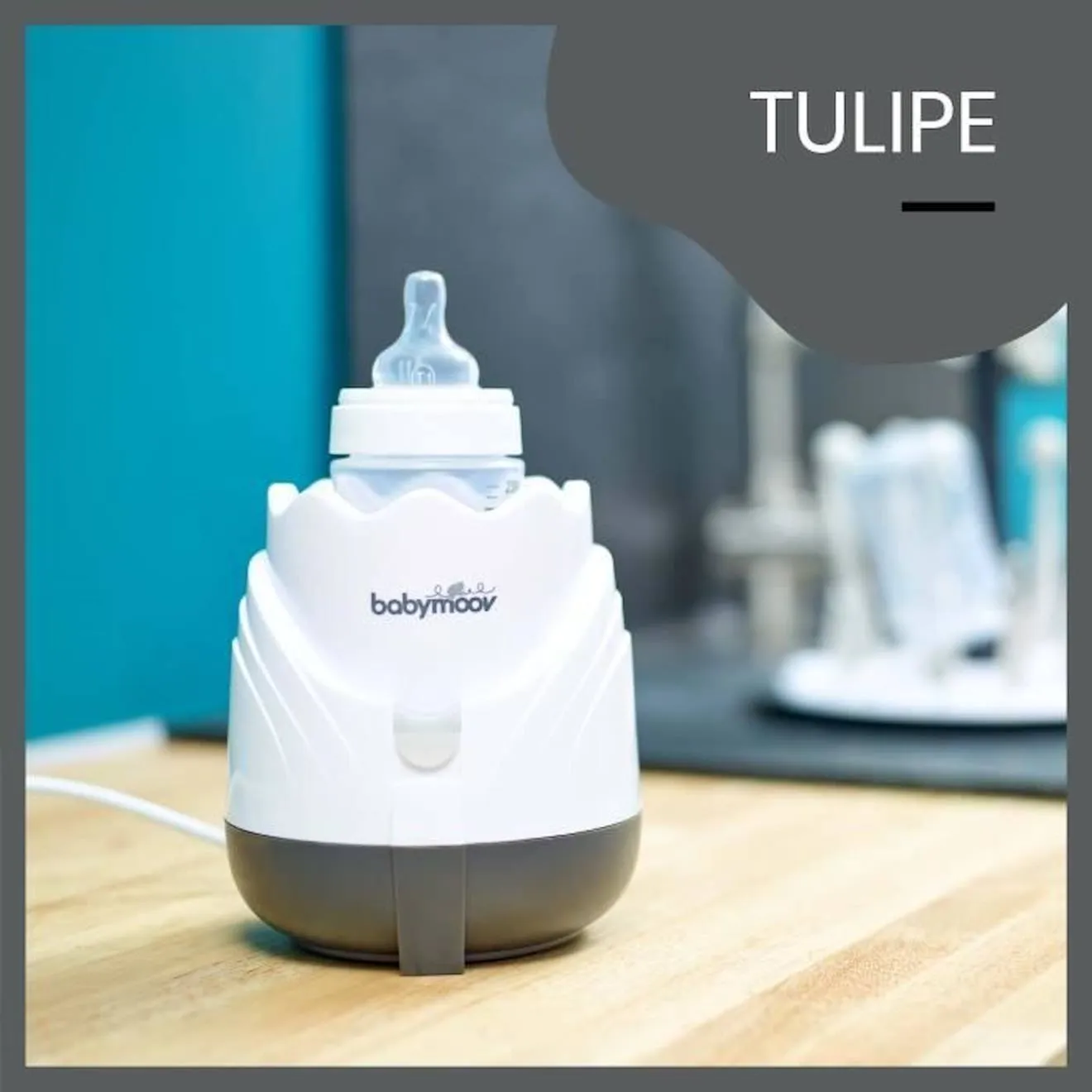 Babymoov Chauffe-Biberon Vapeur Universel Tulipe Cream - Utilisation Maison blanc - Babymoov