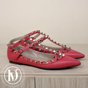 Ballerines Rockstud en cuir grainé rose p.35 – Valentino