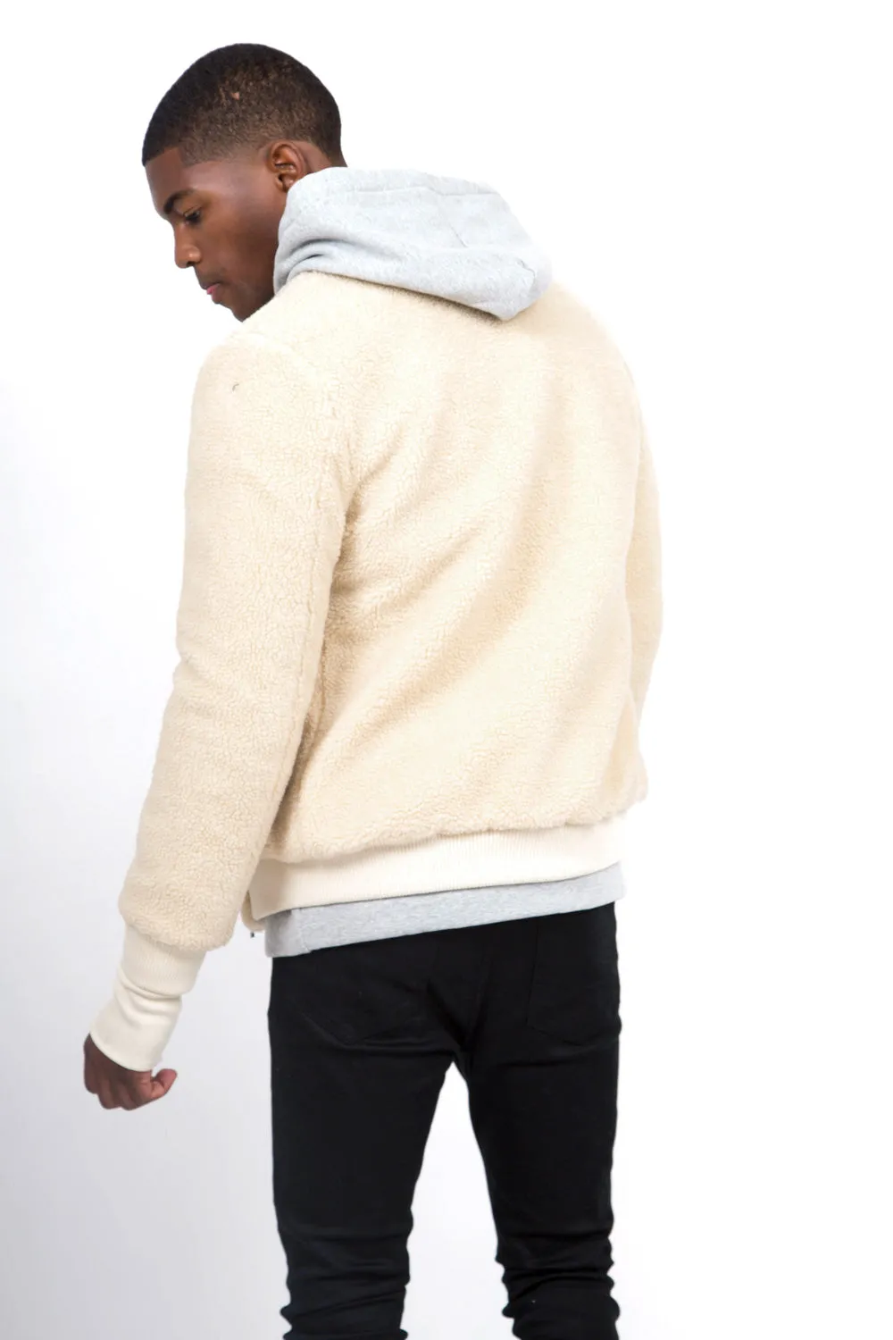 Bomber faux mouton beige
