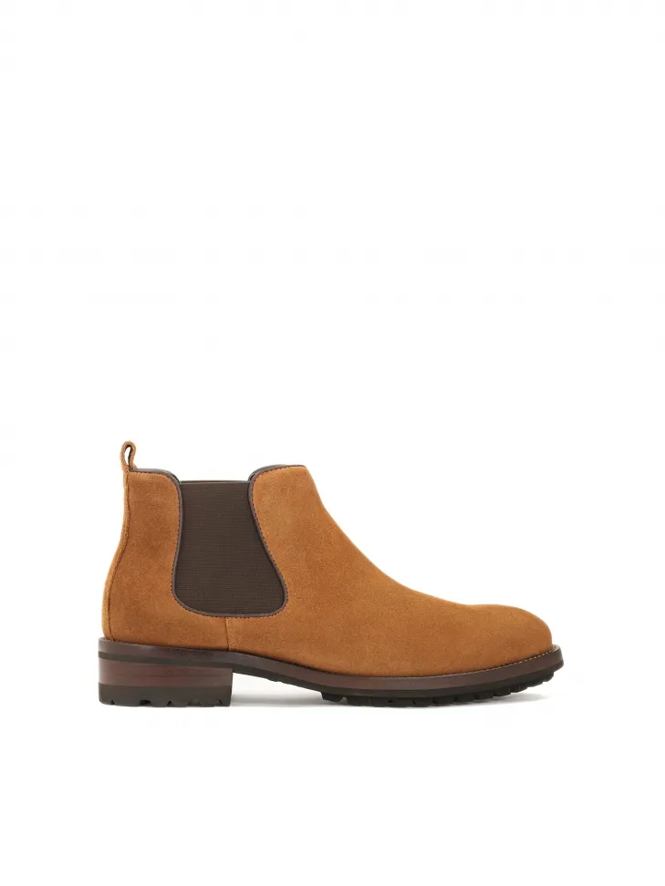 Bottes Chelsea pour hommes, de couleur marron, à semelle superposée et à bande de roulement