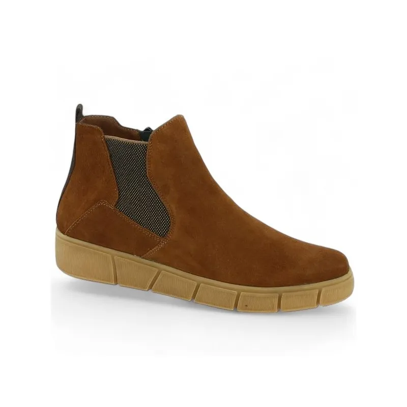 Bottines Remonte velours camel semelle beige décontractée KIM