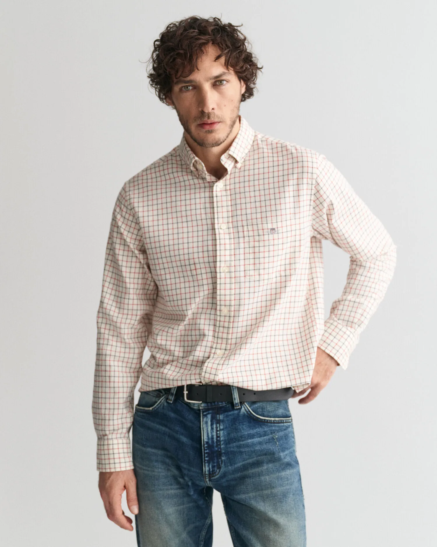 Chemise regular fit en sergé à carreaux Tattersal