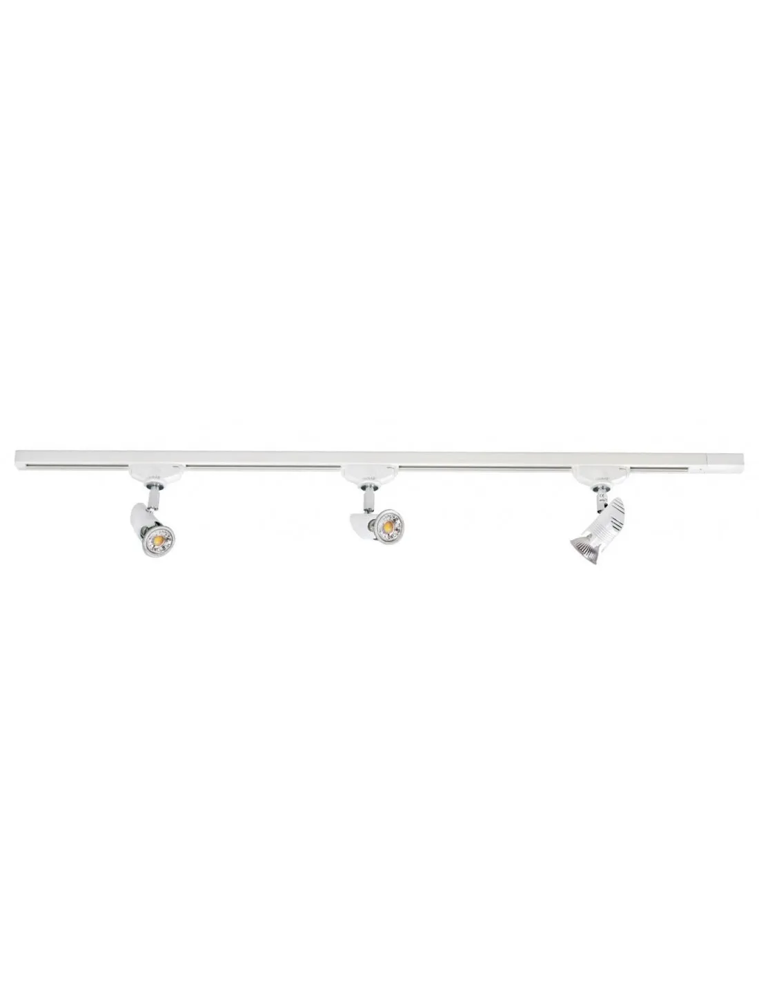 COMETE Rail 1 all.029 + 3 spots GU10 blanc a/lpes LED 4W 3000K 500lm incl ARIC 0326