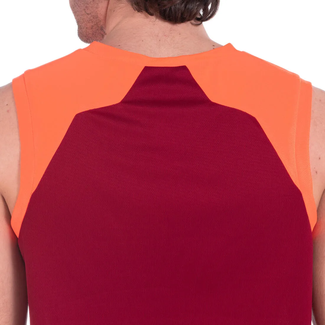 Débardeur de rugby singlet R500 sans manche homme rouge bordeaux