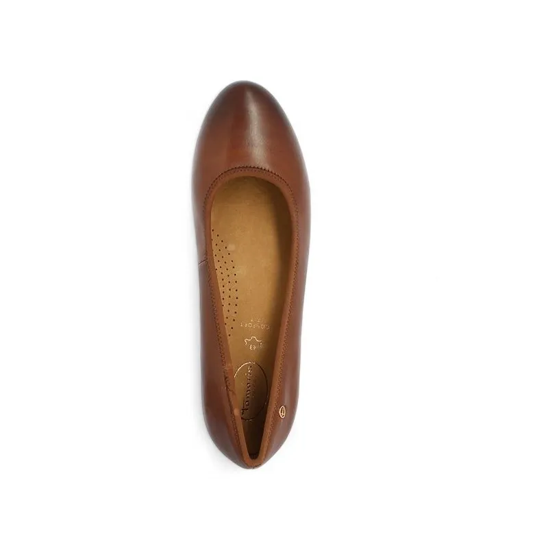 Escarpin petit talon cuir camel 43, 44, 45  COLETTE