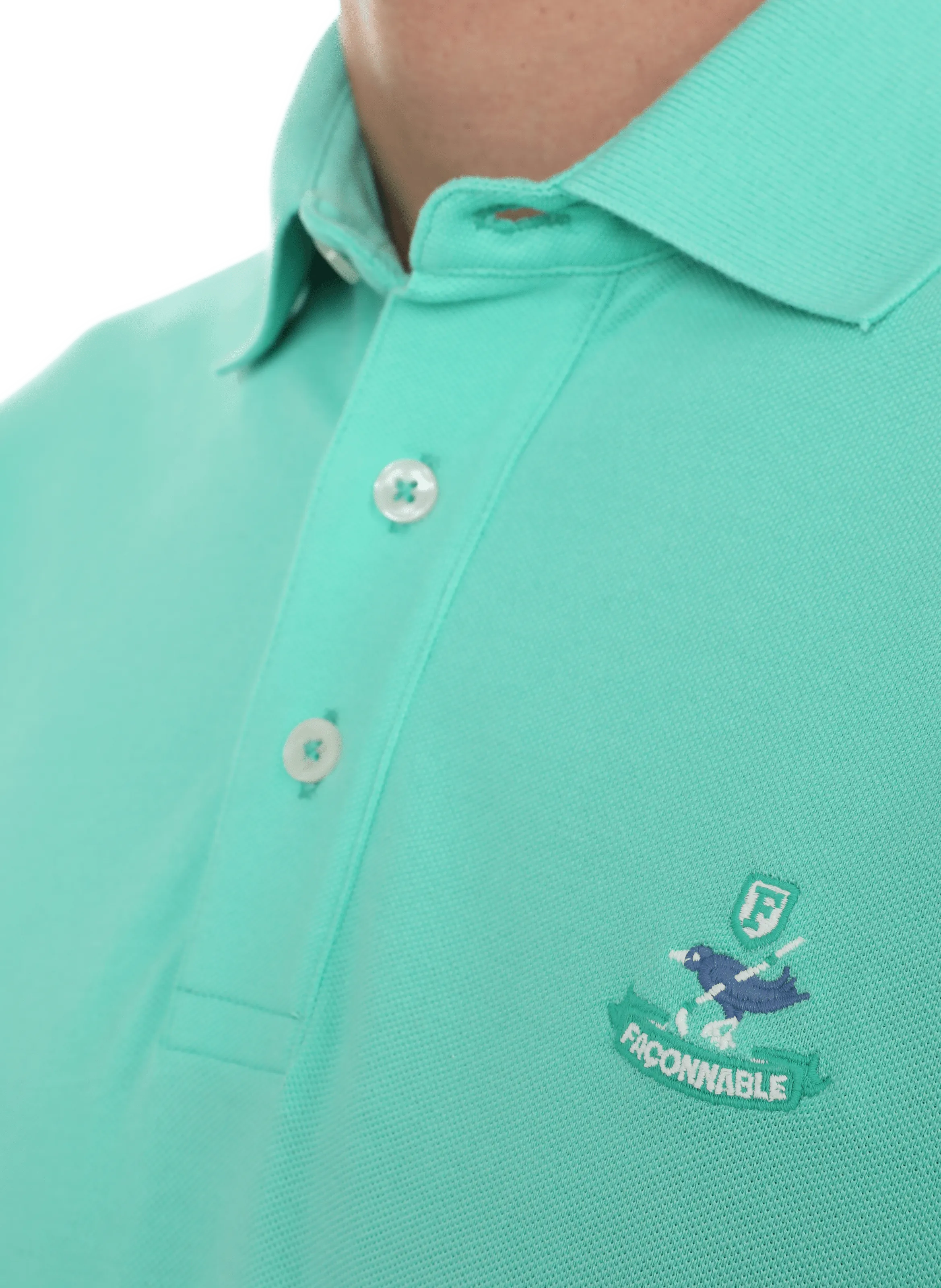 FACONNABLE  Polo avec écusson logo - Bleu