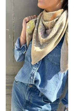 Grand Bandana Laine Rêveuse Beige