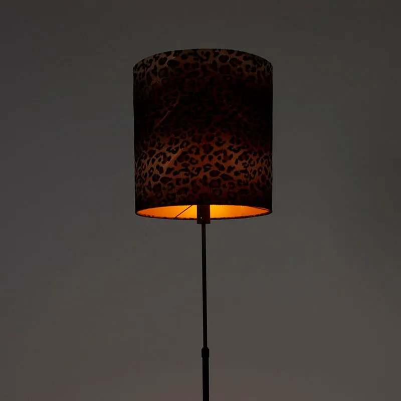 Lampadaire abat-jour noir design léopard 40 cm - Parte