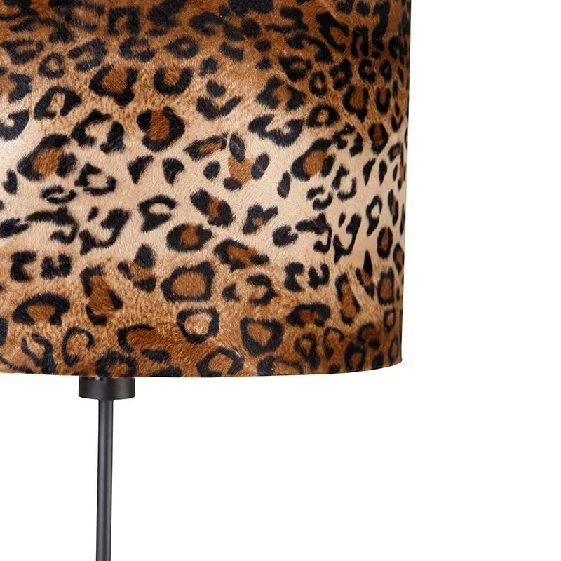 Lampadaire abat-jour noir design léopard 40 cm - Parte