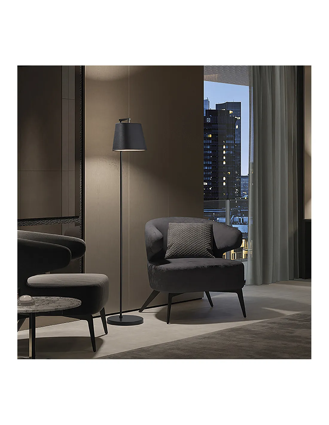 Lampadaire de salon NEMO E27 40W Blanc Beige "Dreams" NOVOLUX LIGHTING 1017C-G05X1A-01-D2