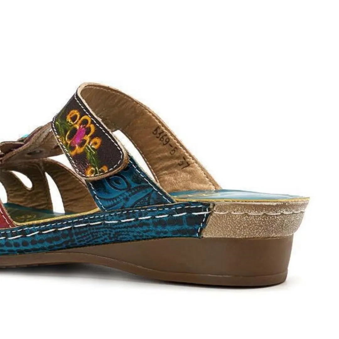 Liora | Sandales légantes  Talon Moyen | Bleu