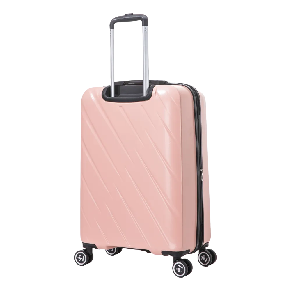 Lot de 3 Valises Extensibles - 100% ABS - LYS Paris 350/3 Couleur Rose Gold