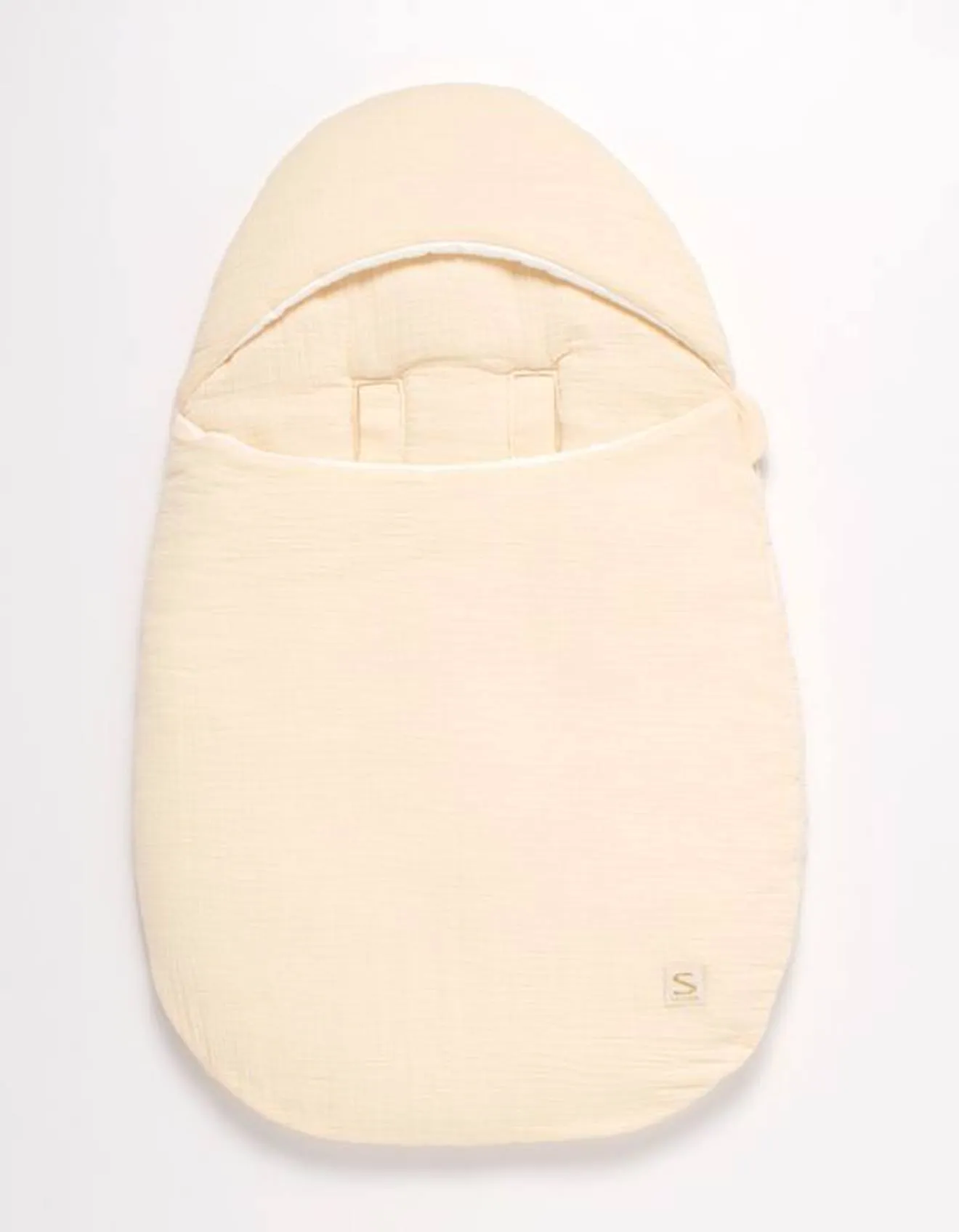 Nid d'ange bébé 5 attaches en double gaze de coton beige - Sauthon