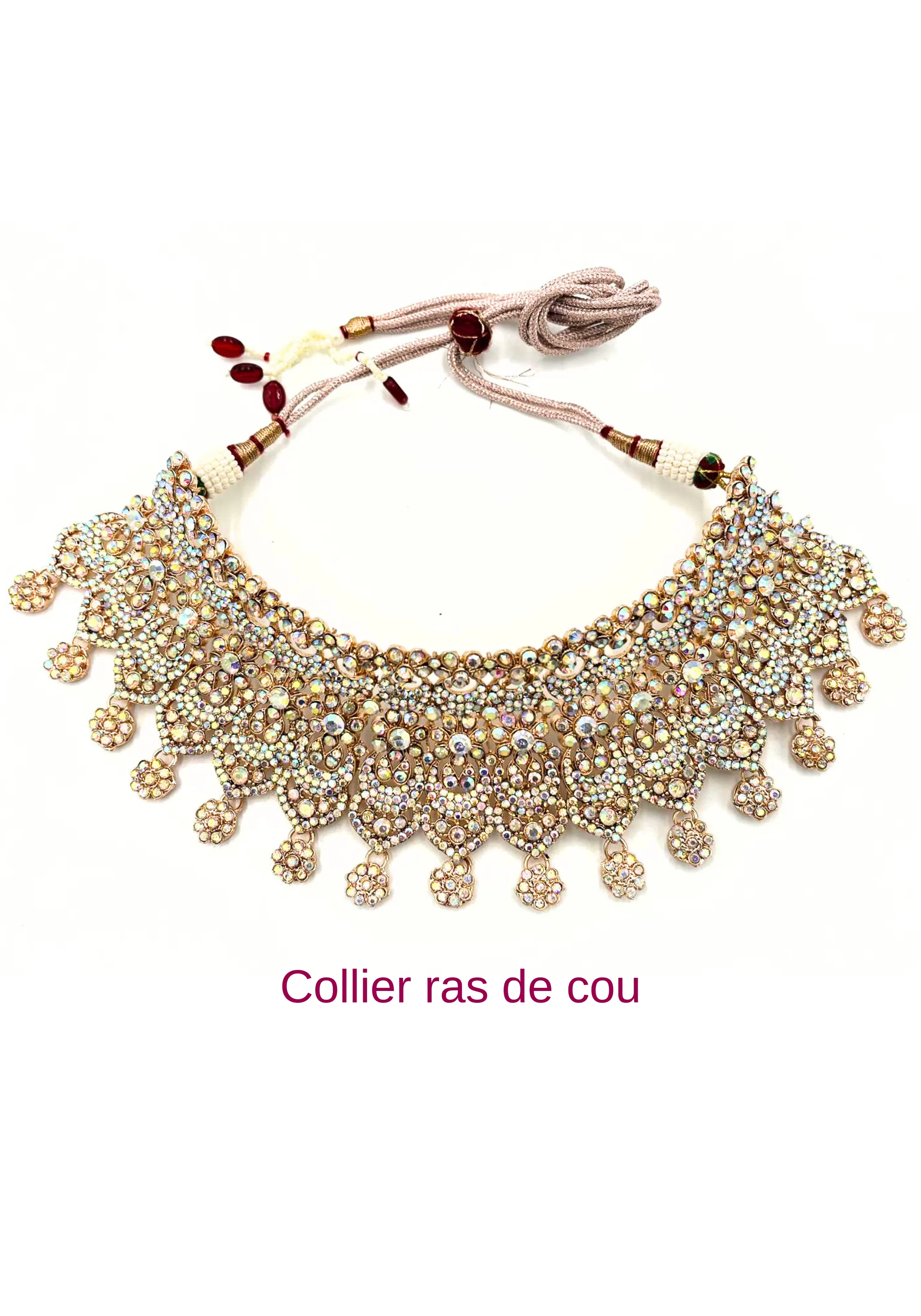Parure Mariée rose dorée Hemamalini 9 pcs