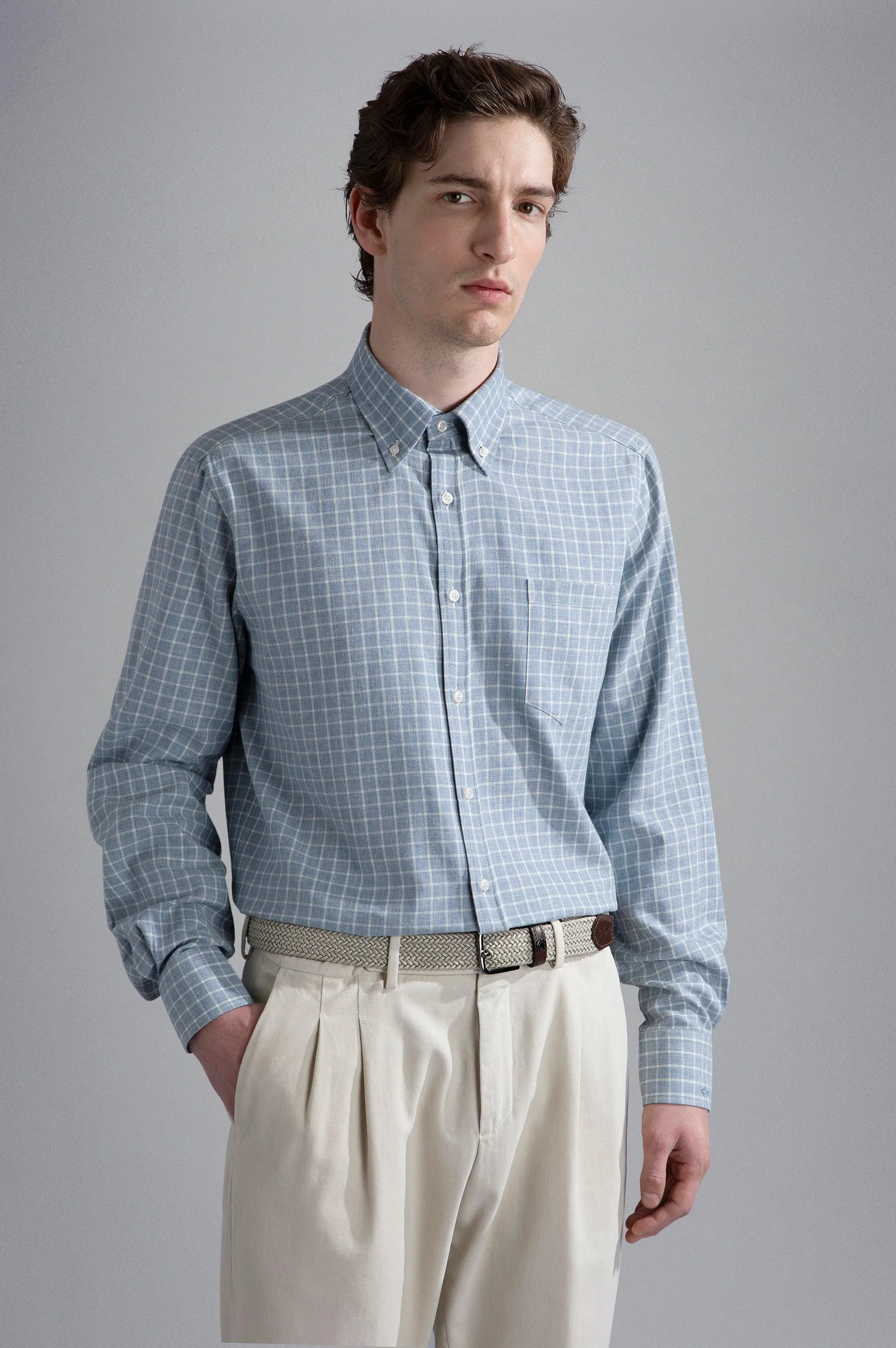 Paul & Shark - Chemise manches longues de coton, lin et cachemire