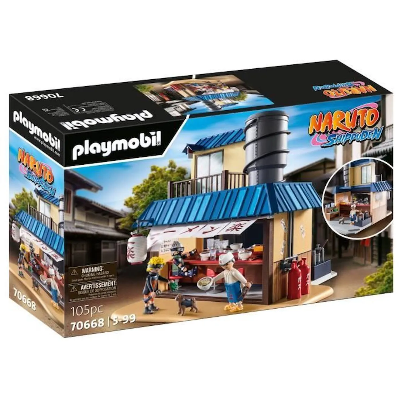 PLAYMOBIL - 70668 - Restaurant Ramen Ichiraku - Naruto - 105 pièces blanc - Playmobil
