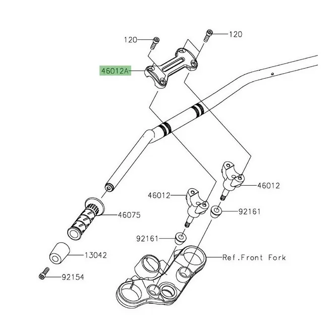 Pontet supérieur de guidon Kawasaki Z900RS (2018-2021) | Moto Shop 35