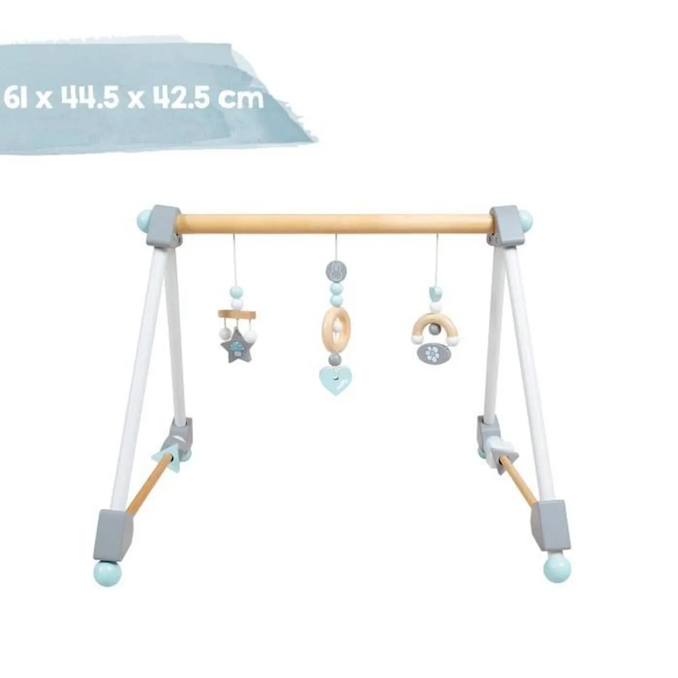 Portique d'Éveil en Bois pour Bébé miffy® - ROBA - Avec 3 Pendentifs - Blanc/Gris blanc - Roba