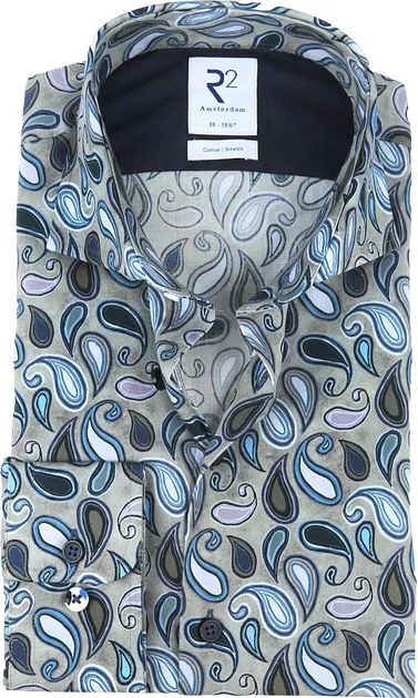 R2 Chemise Imprimé Gris 110.WSP.124/028 commander en ligne 