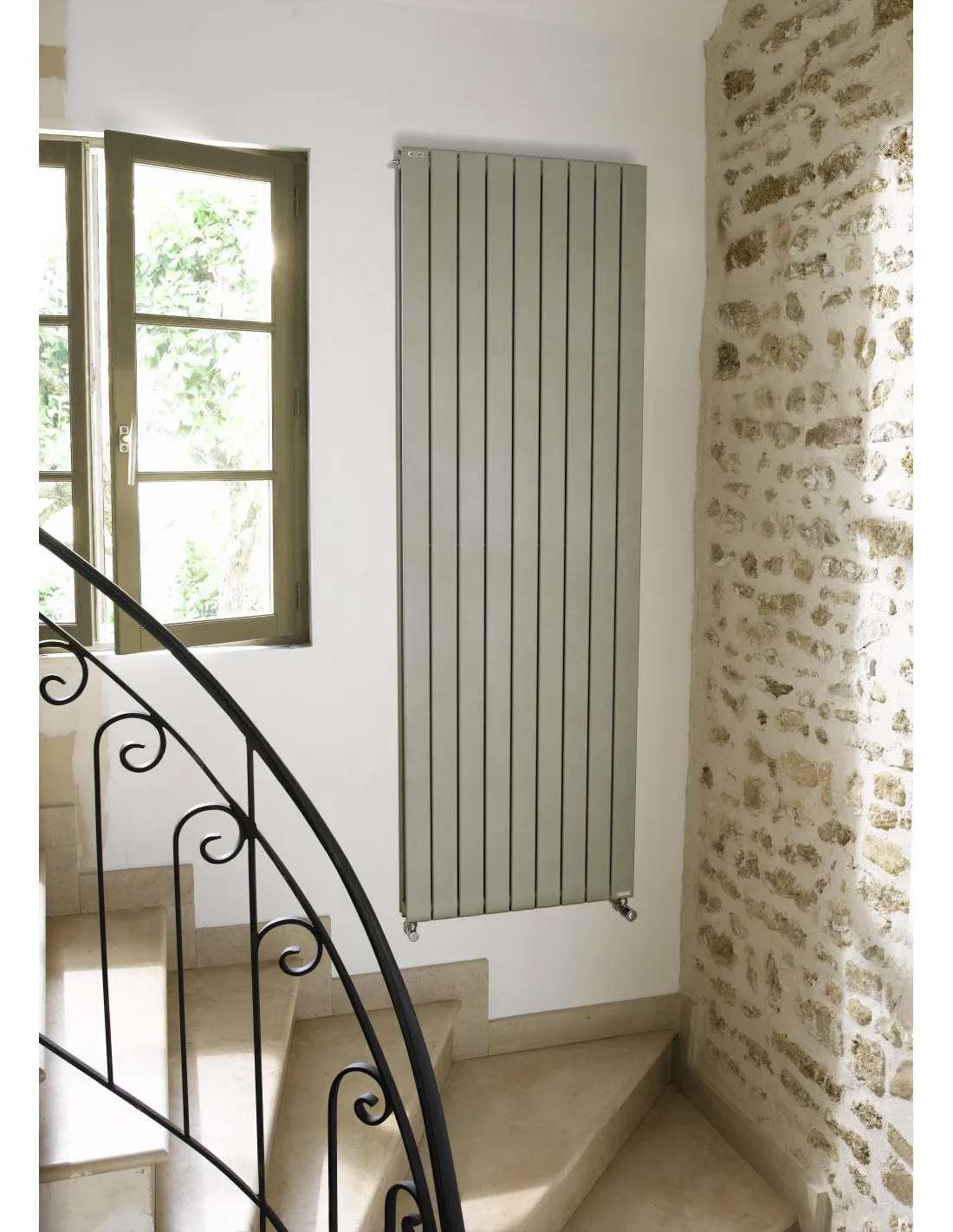 Radiateur eau chaude Fassane vertical double Blanc RAL 9016 1672W horizontal 1800 mm / L 592 mm Acova HXD-180-059