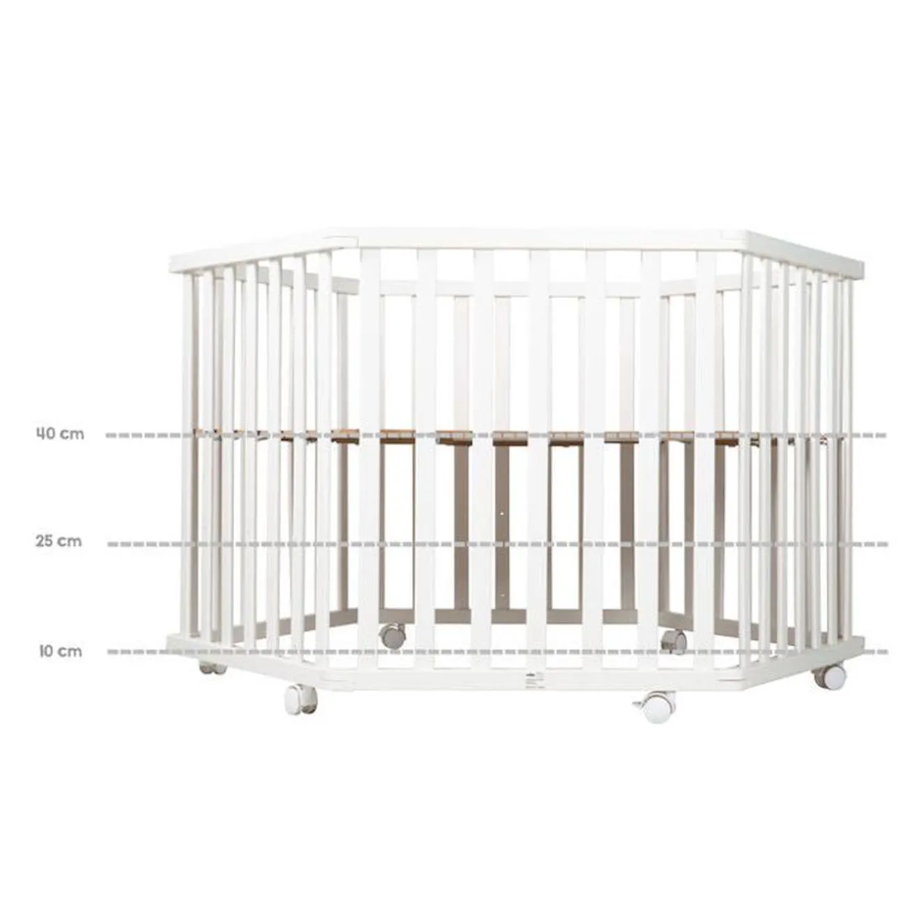ROBA Parc Bébé Hexagonal "roba Style" + Tapis Gris et Matelas de Parc Blanc blanc - Roba