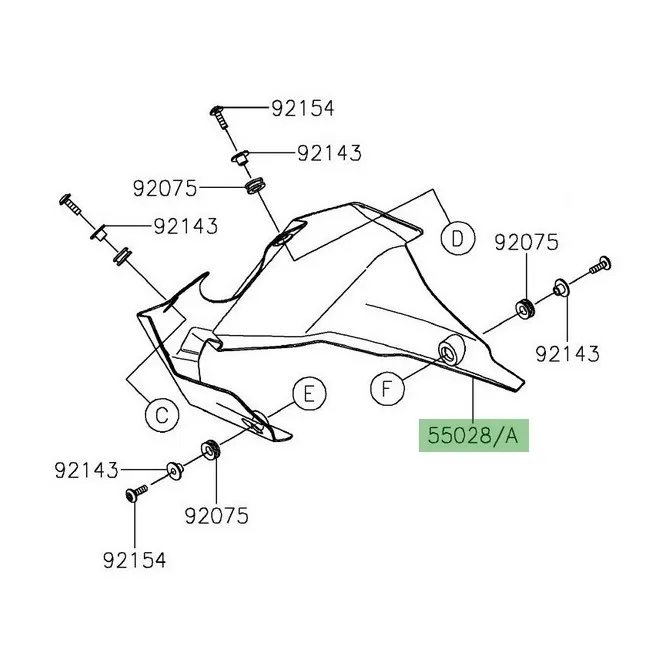 Sabot moteur peint Kawasaki Z125 (2019-2024) | Moto Shop 35