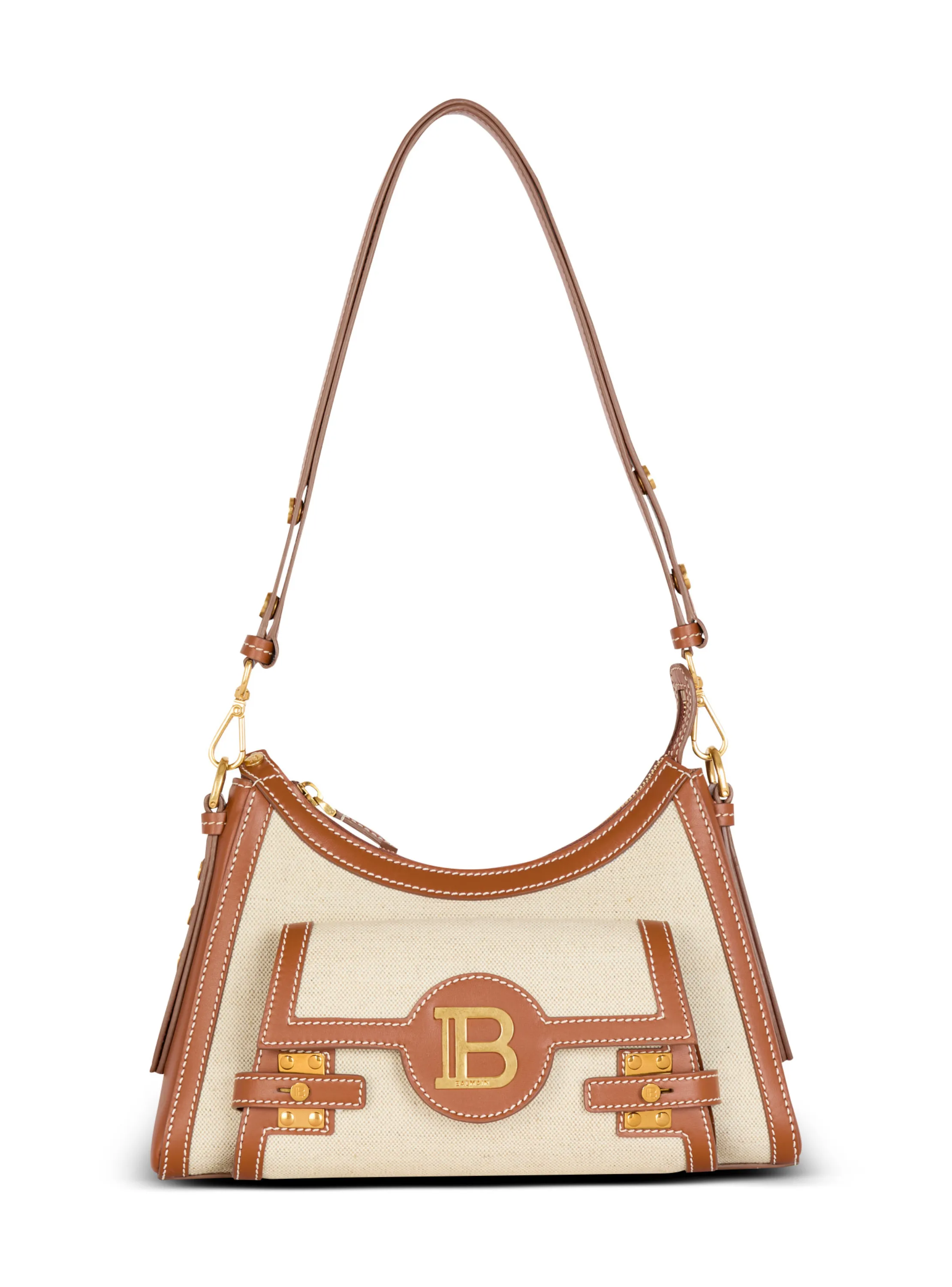 SAC B-BUZZ HOBO EN CUIR ET TOILE - BALMAIN pour FEMME | Printemps