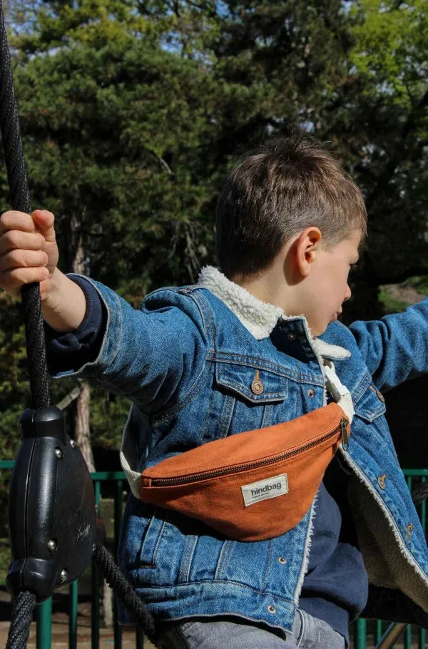 Sac banane enfant orange en coton bio -  Augustin