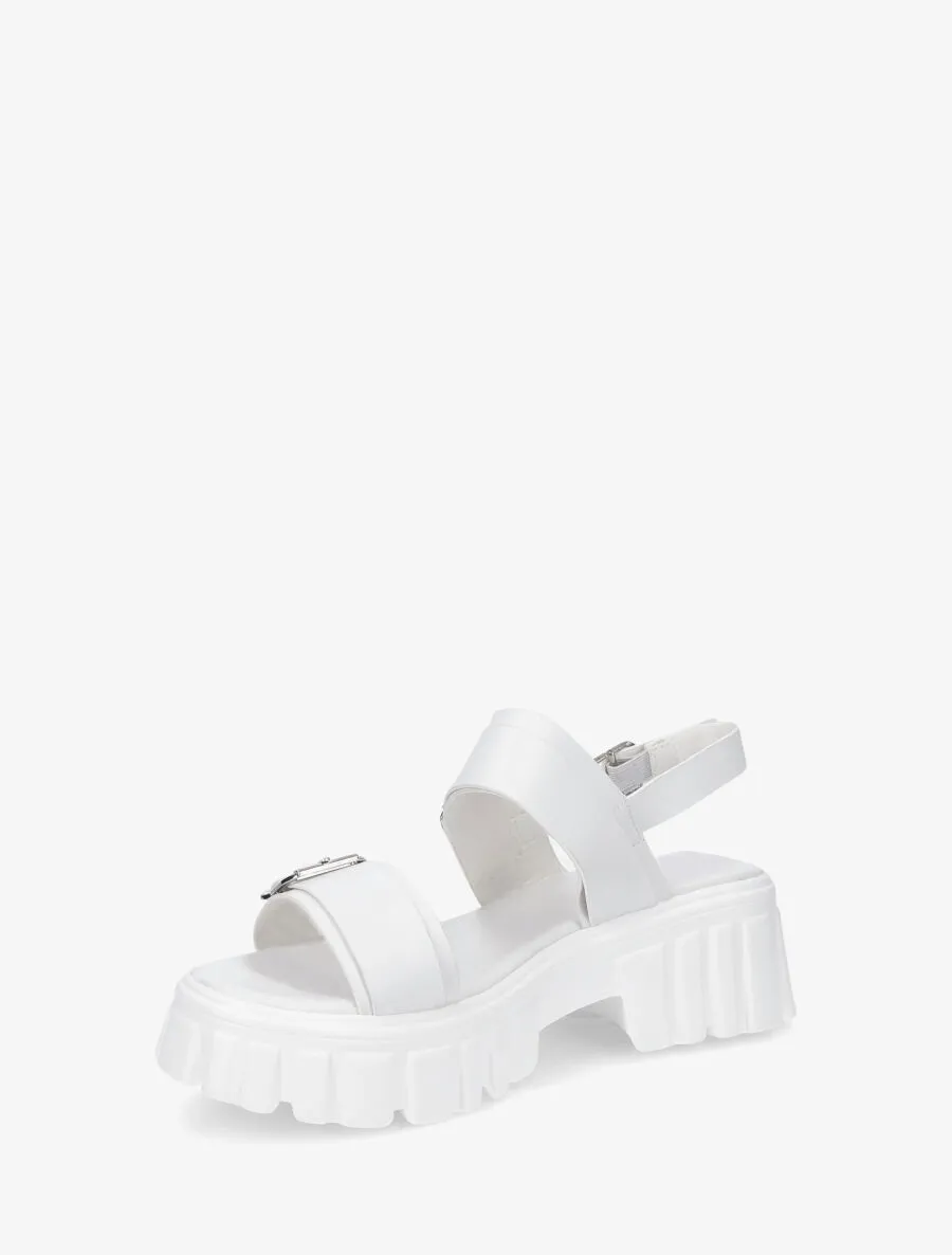 Sandales à boucle et semelle chunky - Blanc