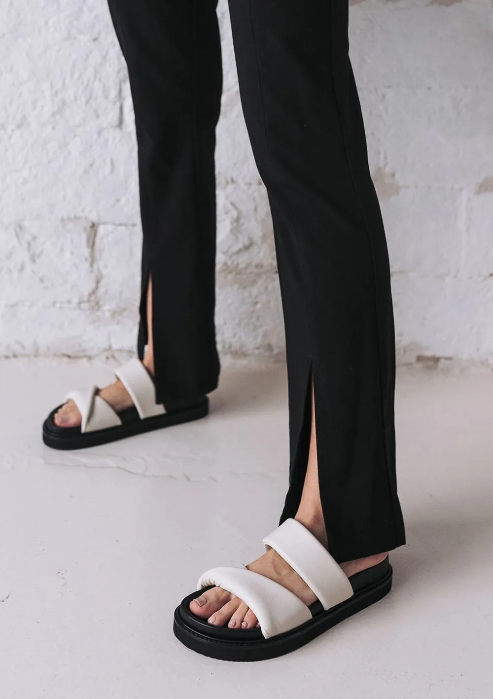 Sandales écrues en cuir certifié - twist ivory femme - Feners