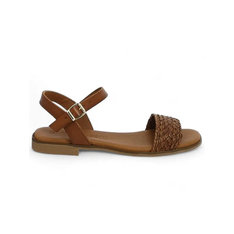 Sandalette plate camel grande pointure Lorena