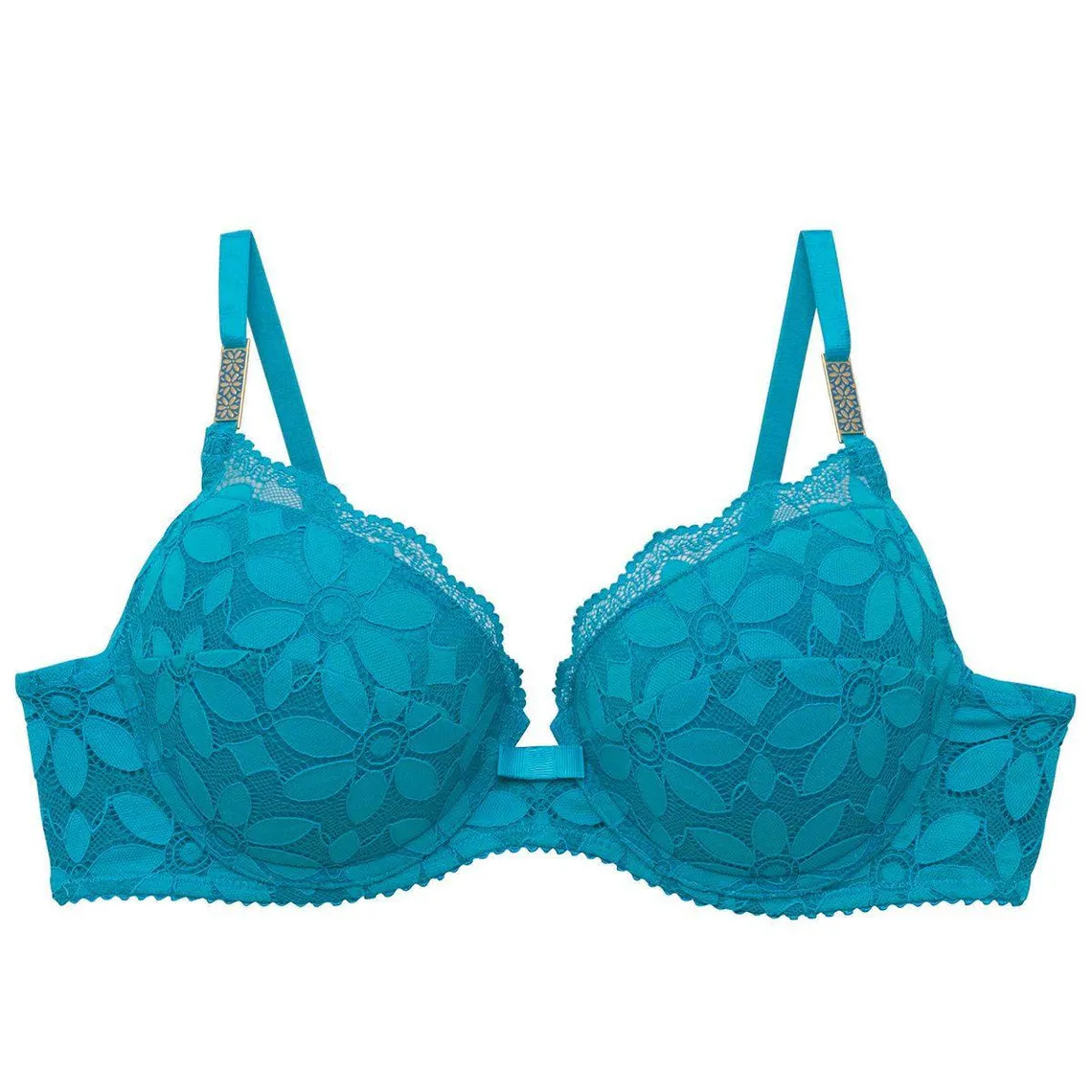 Soutien-gorge push-up turquoise Fossette bleu | 3 Suisses