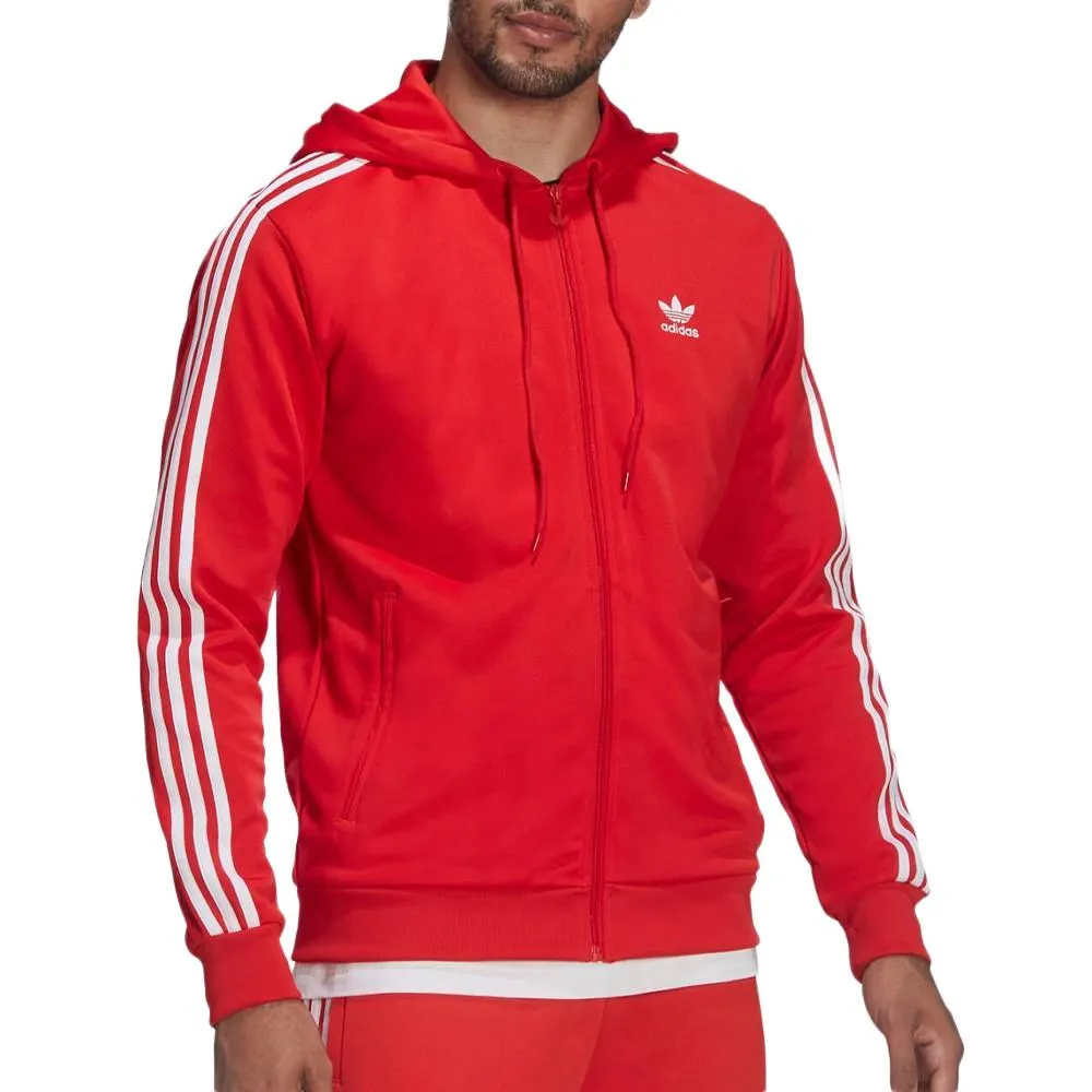 Sweat Zippé Rouge Homme Adidas HB9513