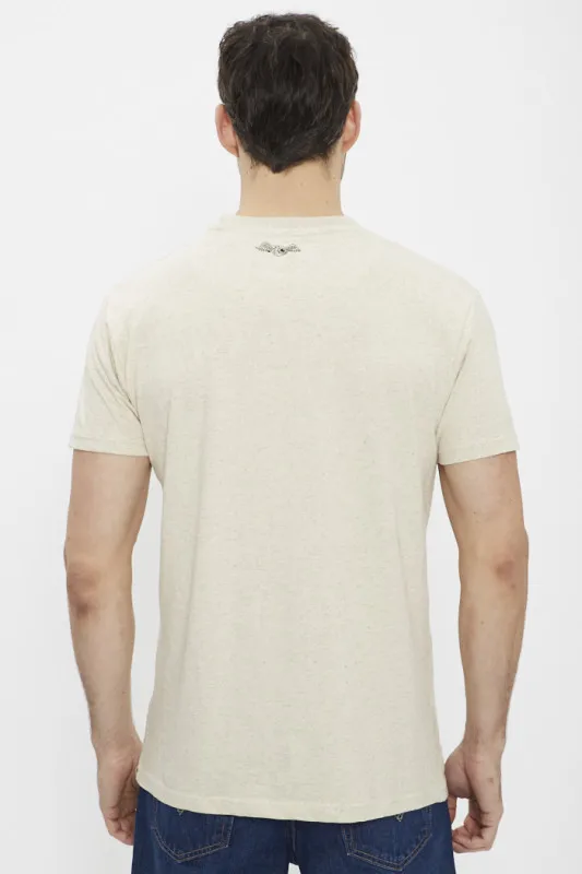 T-shirt chiné beige