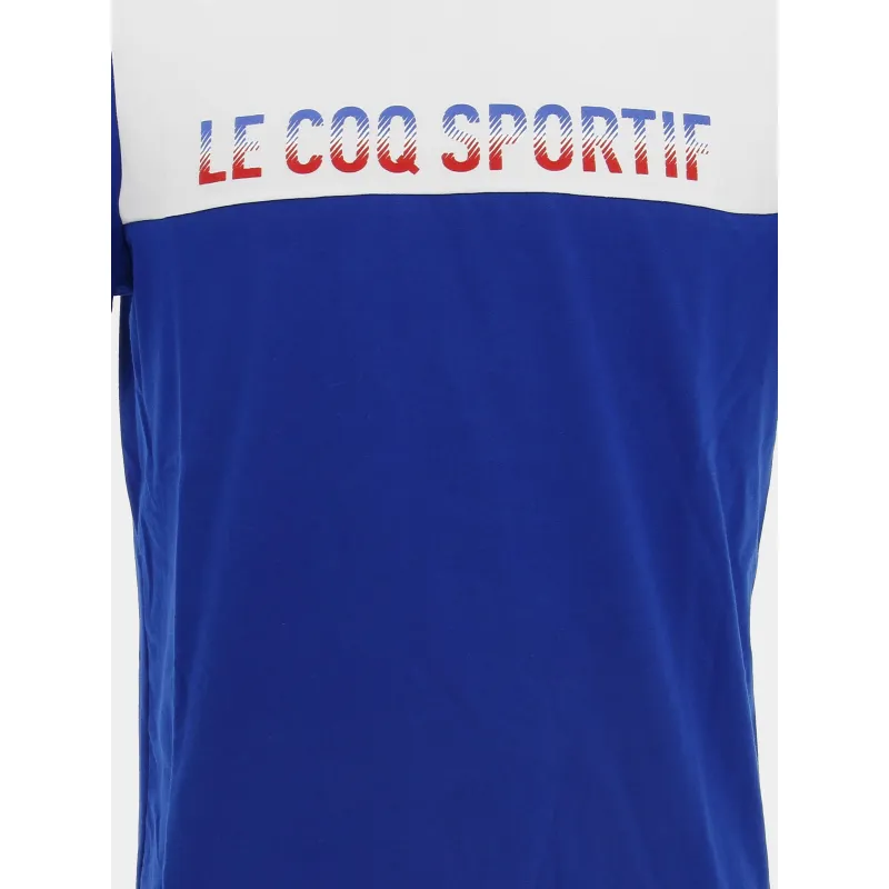 T-shirt logo tricolore bleu et blanc - Le Coq Sportif | wimod