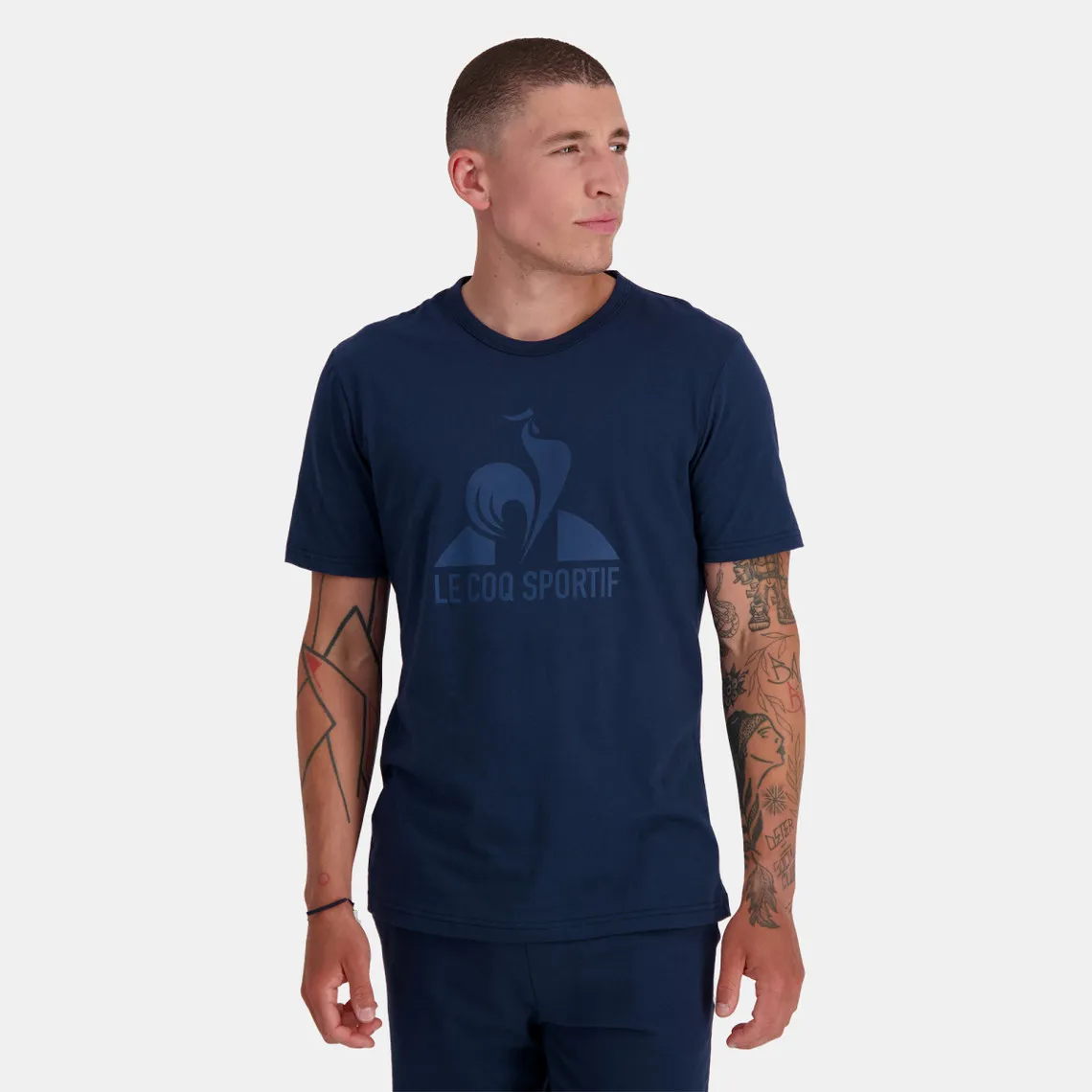 T-shirt Monochrome SS N°1 bleu en coton Le coq sportif - T-shirt / Polo Homme sur MenCorner