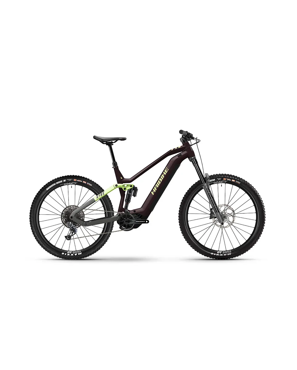 VTT électrique tout suspendu Unisexe HYBE 10.5 Chocolat/Citron vert