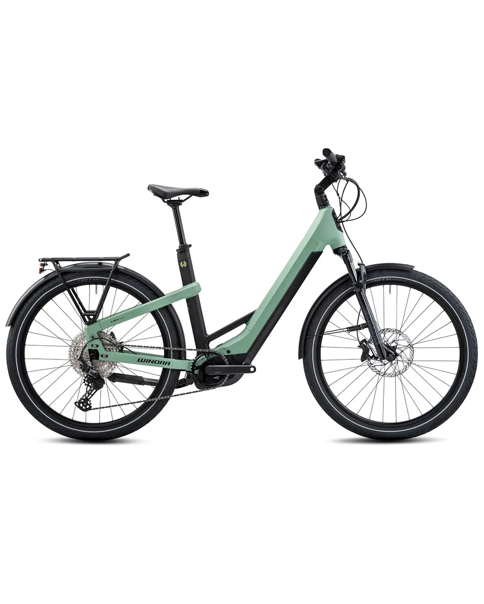 Vélo électrique trekking Femme YAKUN 12 LOW STEP Vert